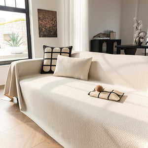 Herringbone Textured Sofa Throw Blanket, Durable Pet Friendly Modern Couch Slipcover