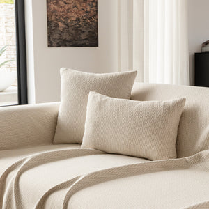 Herringbone Textured Sofa Throw Blanket, Durable Pet Friendly Modern Couch Slipcover