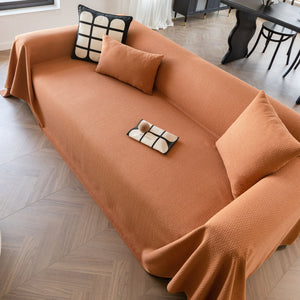 Herringbone Textured Sofa Throw Blanket, Durable Pet Friendly Modern Couch Slipcover