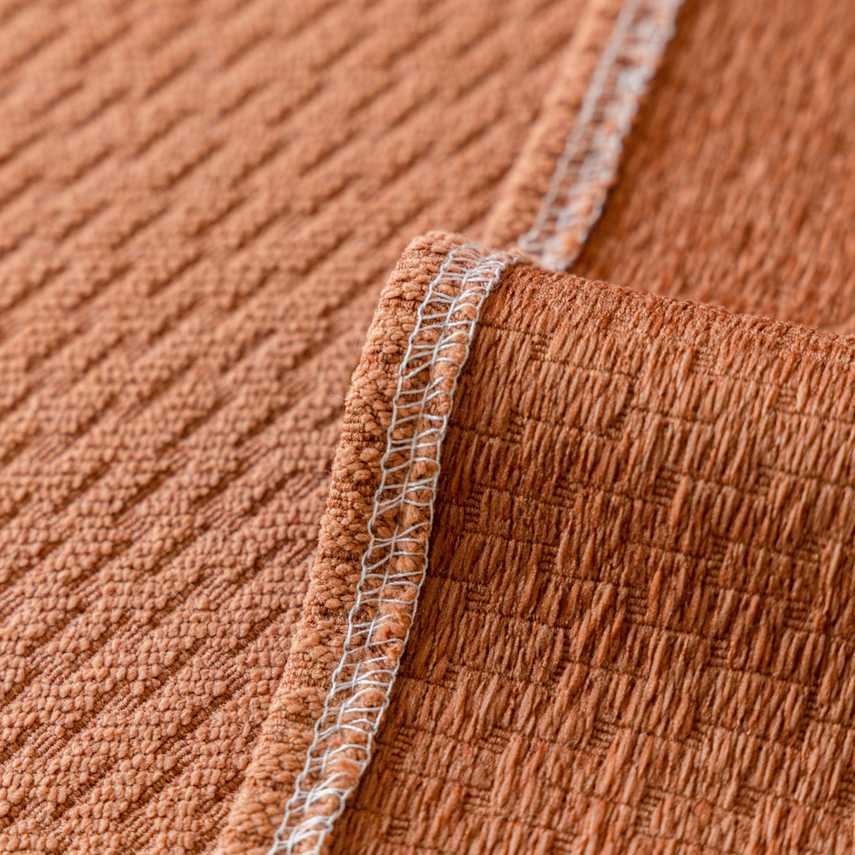 Herringbone Textured Sofa Throw Blanket, Durable Pet Friendly Modern Couch Slipcover