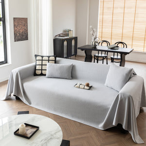 Herringbone Textured Sofa Throw Blanket, Durable Pet Friendly Modern Couch Slipcover