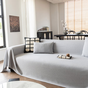 Herringbone Textured Sofa Throw Blanket, Durable Pet Friendly Modern Couch Slipcover