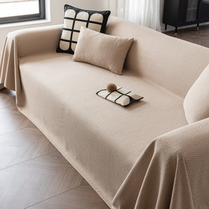 Herringbone Textured Sofa Throw Blanket, Durable Pet Friendly Modern Couch Slipcover