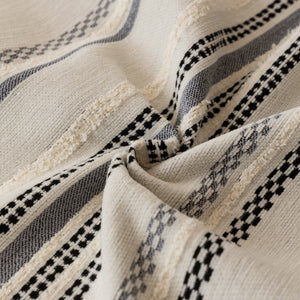 Boho Striped Couch Cover with Sheer Ruffle Skirt, Decorative Couch Throw Blanket