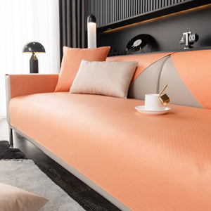 Waterproof Faux Leather Slipcover with Non-Slip Backing for Sofa, Pet Couch Protector for Living Room