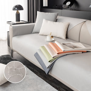 Waterproof Faux Leather Slipcover with Non-Slip Backing for Sofa, Pet Couch Protector for Living Room