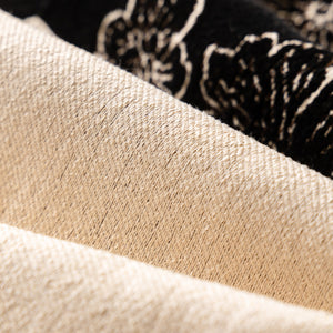 Jacquard Floral Band Sofa Cover with Tassels, Thick Textured Couch Throw Blanket