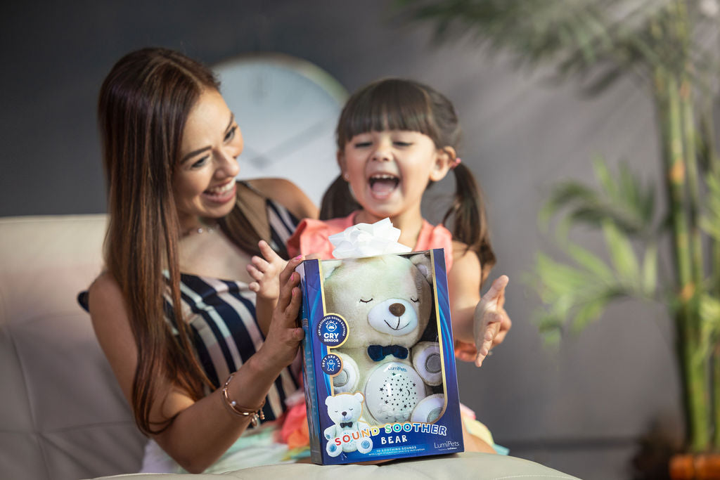 Lumipets Bear with Sound  Nursery Night Light & Sound Soother for Babies