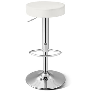 1 PC Round Bar Stool Adjustable Swivel Pub Chair-White by DirectDeals