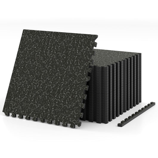 0.79 inch Thick Rubber Top Exercise Mat 48 Sq Ft with Boarders