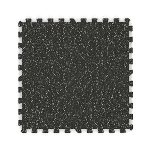 0.79 inch Thick Rubber Top Exercise Mat 48 Sq Ft with Boarders-Black