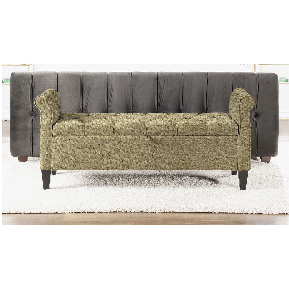 Jacqueline - Tufted Roll Arm Storage Bench by Couch.com