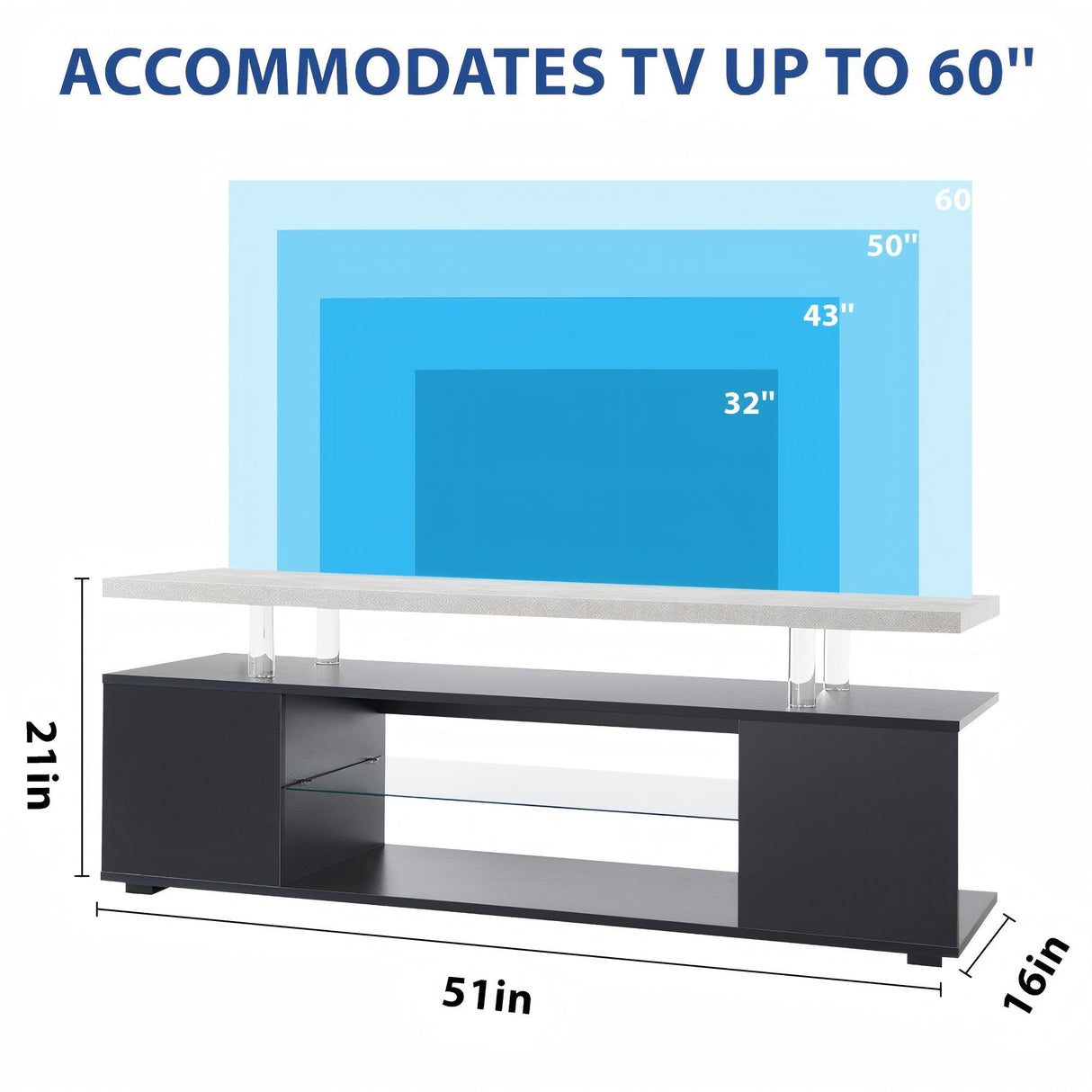 TV Stant With LED And Large Side Cabinet by Couch.com