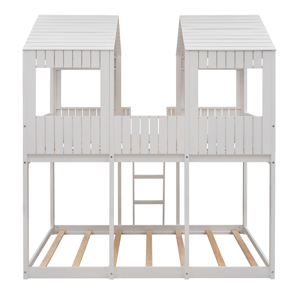 Bunk Bed With Roof, Window, Guardrail, Ladder by Couch.com
