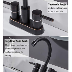 Elegant 2 Handle Bathroom Faucet With 360 Degree High Arc Swivel, Stainless Steel - Oil Rubbed Bronze by Couch.com