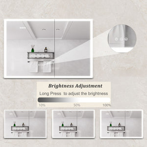 Bathroom Medicine Cabinet With Lights, LED Medicine Cabinet With Mirror, Lighted Medicine Cabinet With Defogger