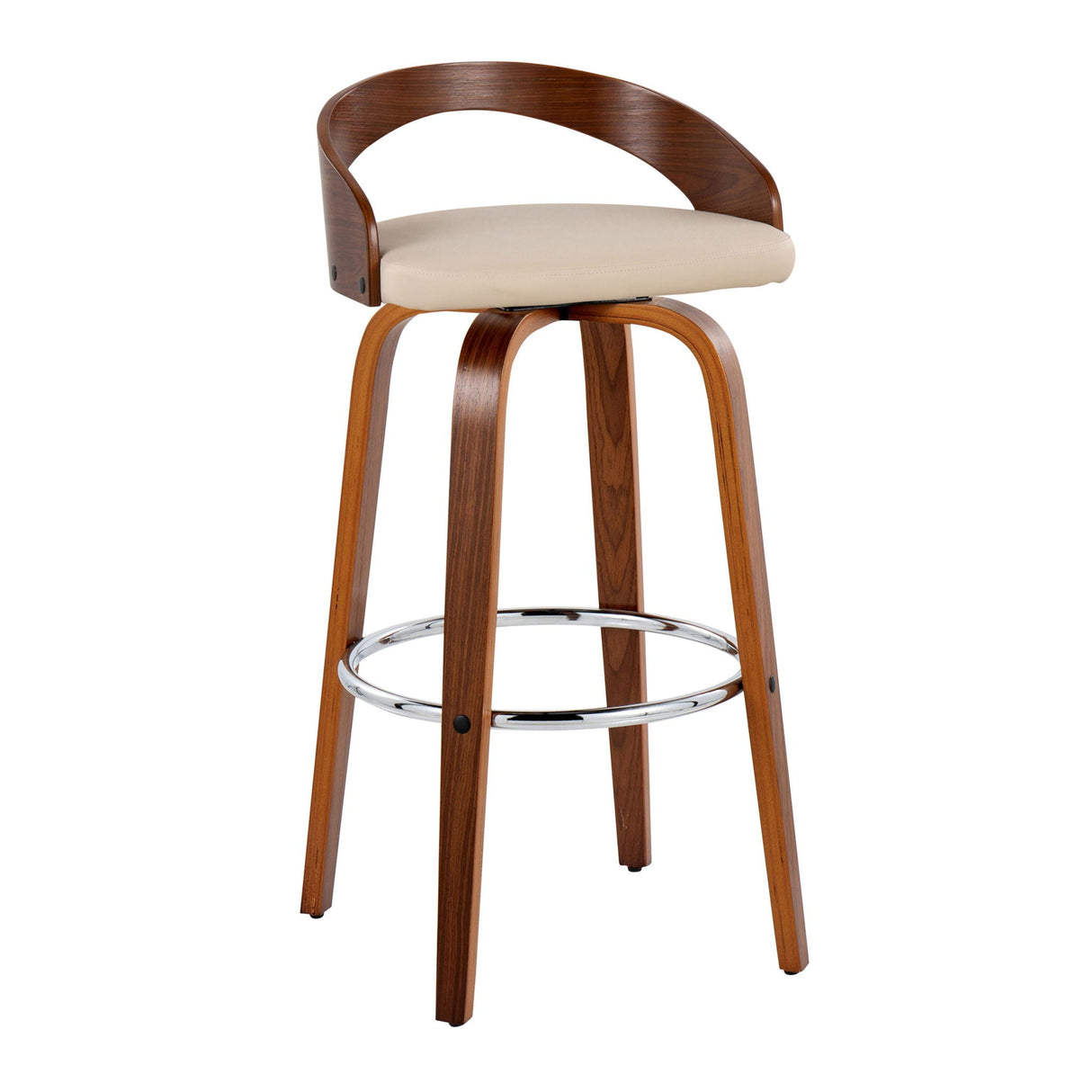 Grotto - Contemporary Fixed Height Barstool With Swivel With Round Footrest (Set of 2) by Couch.com