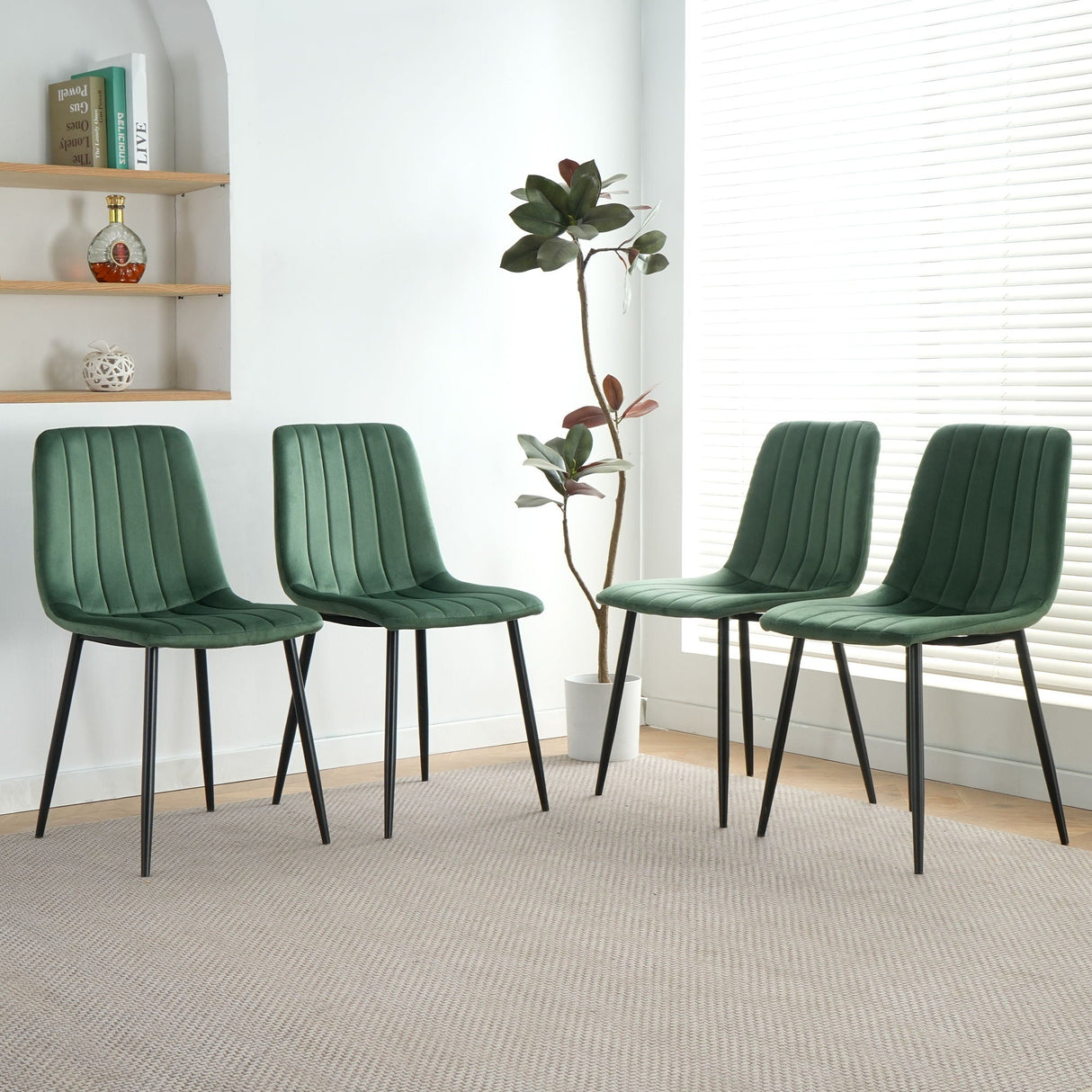 Dining Chair, Modern Kitchen Dining Chair With Cushion Back, Upholstered Side Chair With Coated Metal Legs, Family Kitchen Dining Room And Living Room (Set of 4 by Couch.com