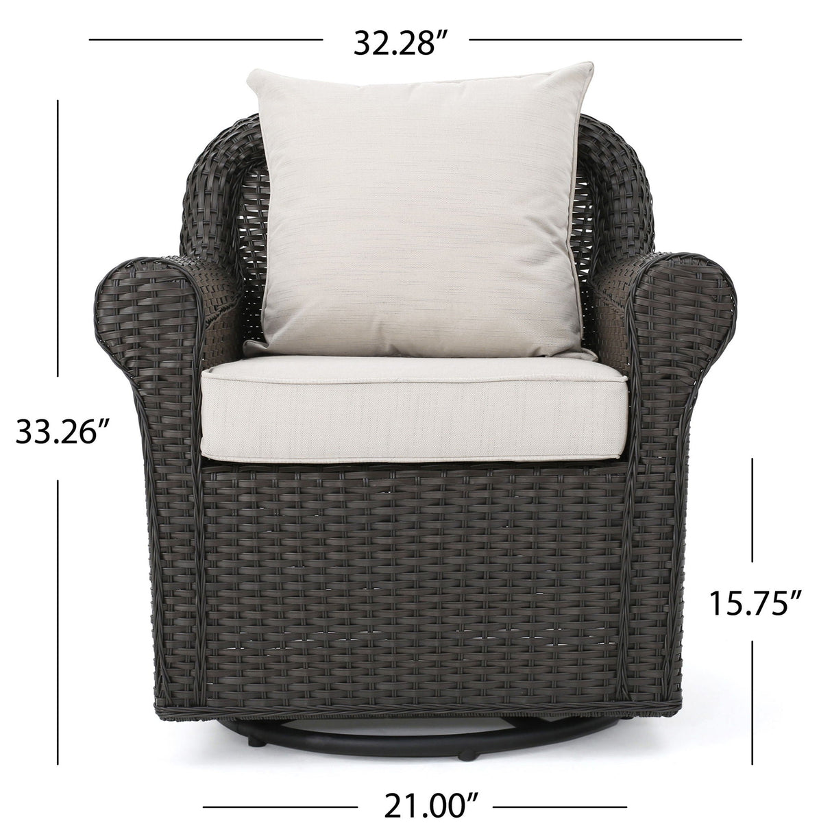 Amaya - Outdoor Swivel Rocker Chair With Water Resistant Cushions - Brown / Beige