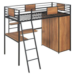 Loft Bed With L Shape Desk And Wardrobe by Couch.com