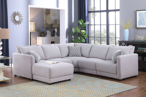 Penelope - Fabric Reversible Modular Sectional Sofa With Ottoman And Pillows by Couch.com