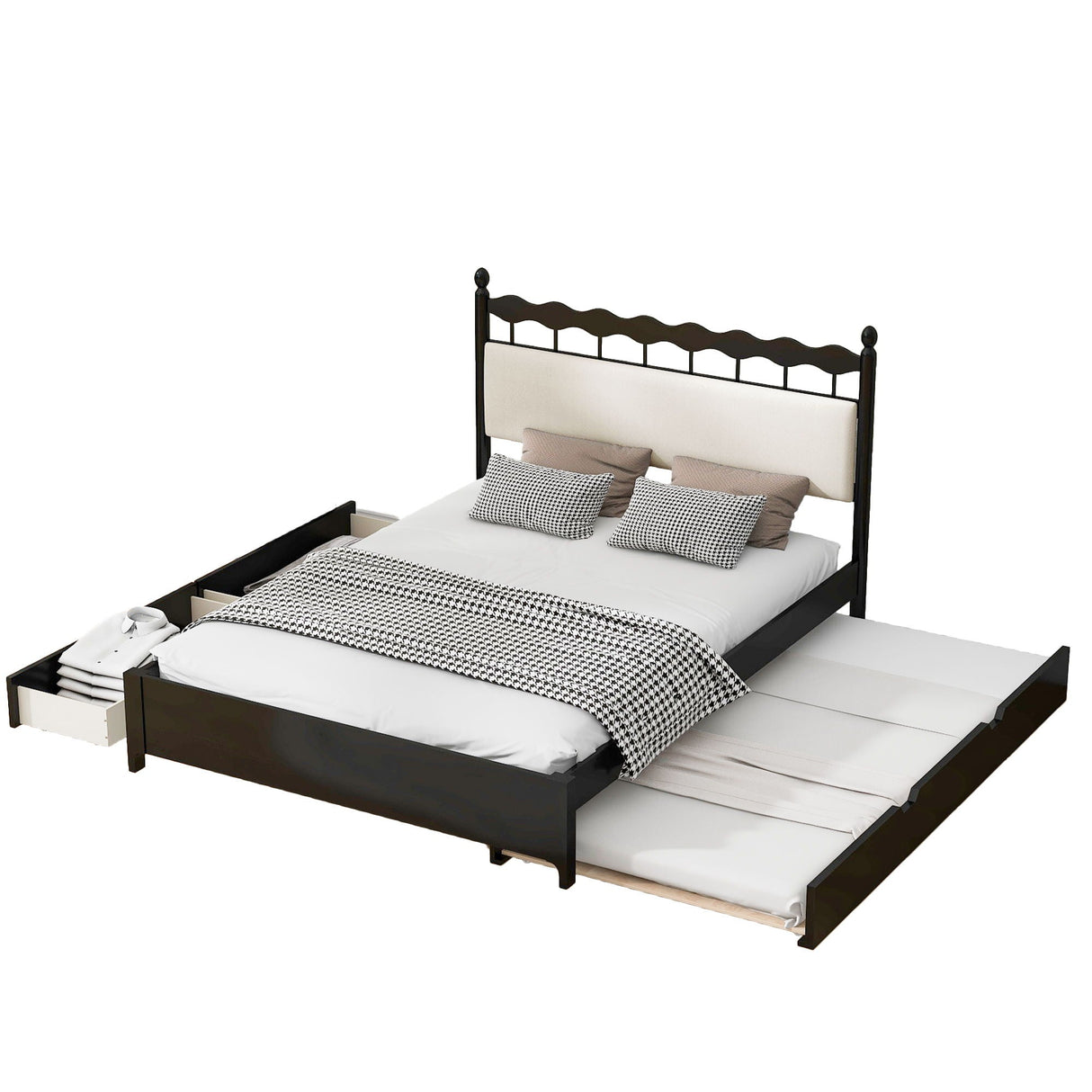 Storage Platform Bed With 2 Big Drawers & Trundle by Couch.com