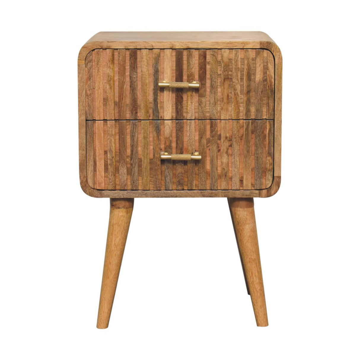 T Bar Ridged Nightstand - Oak by Couch.com