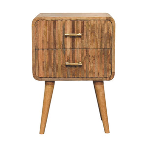 T Bar Ridged Nightstand - Oak by Couch.com