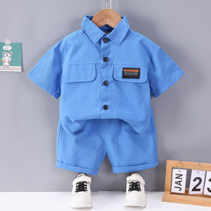 Boys' Short-sleeved Shorts Overall Suit