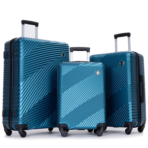 3 Piece Luggage Sets Lightweight Suitcase With Two Hooks, Spinner Wheels, by Couch.com