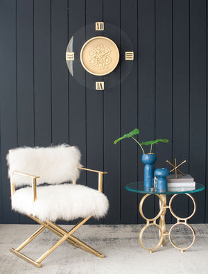 Round Moving Gear Roman Numeral Clock - Multicolor by Couch.com