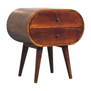 Large Chestnut Circular Bedside by Couch.com