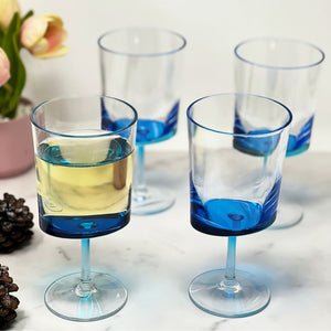 Leadingware Oval Halo Plastic Wine Glasses (Set of 4)