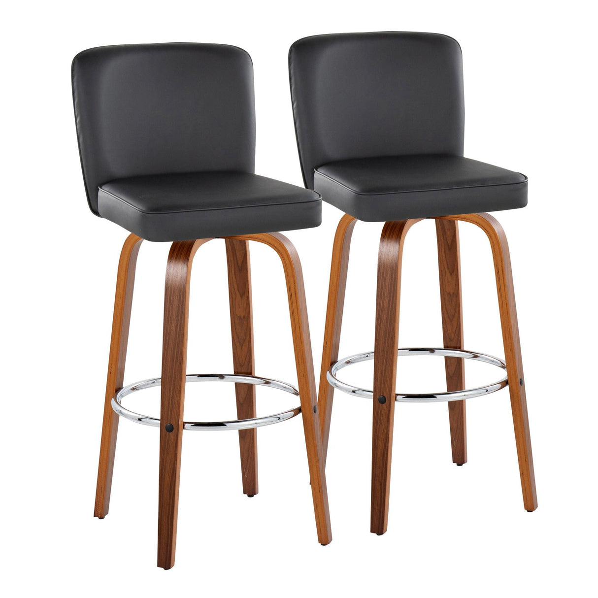 Henry - Contemporary Fixed Height Barstool With Swivel With Round Footrest (Set of 2) by Couch.com