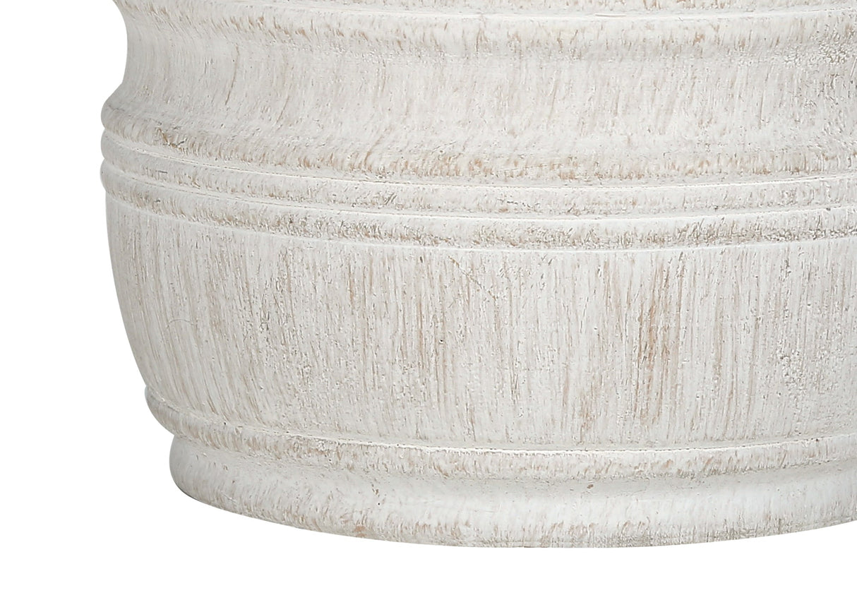 28"h Cream Resin Table Lamp with Ivory Linen Shade