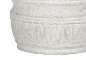 28"h Cream Resin Table Lamp with Ivory Linen Shade