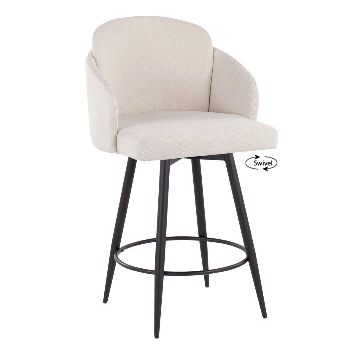 Dahlia - Contemporary Fixed Height Counter Stool With Round Footrest (Set of 2) by Couch.com