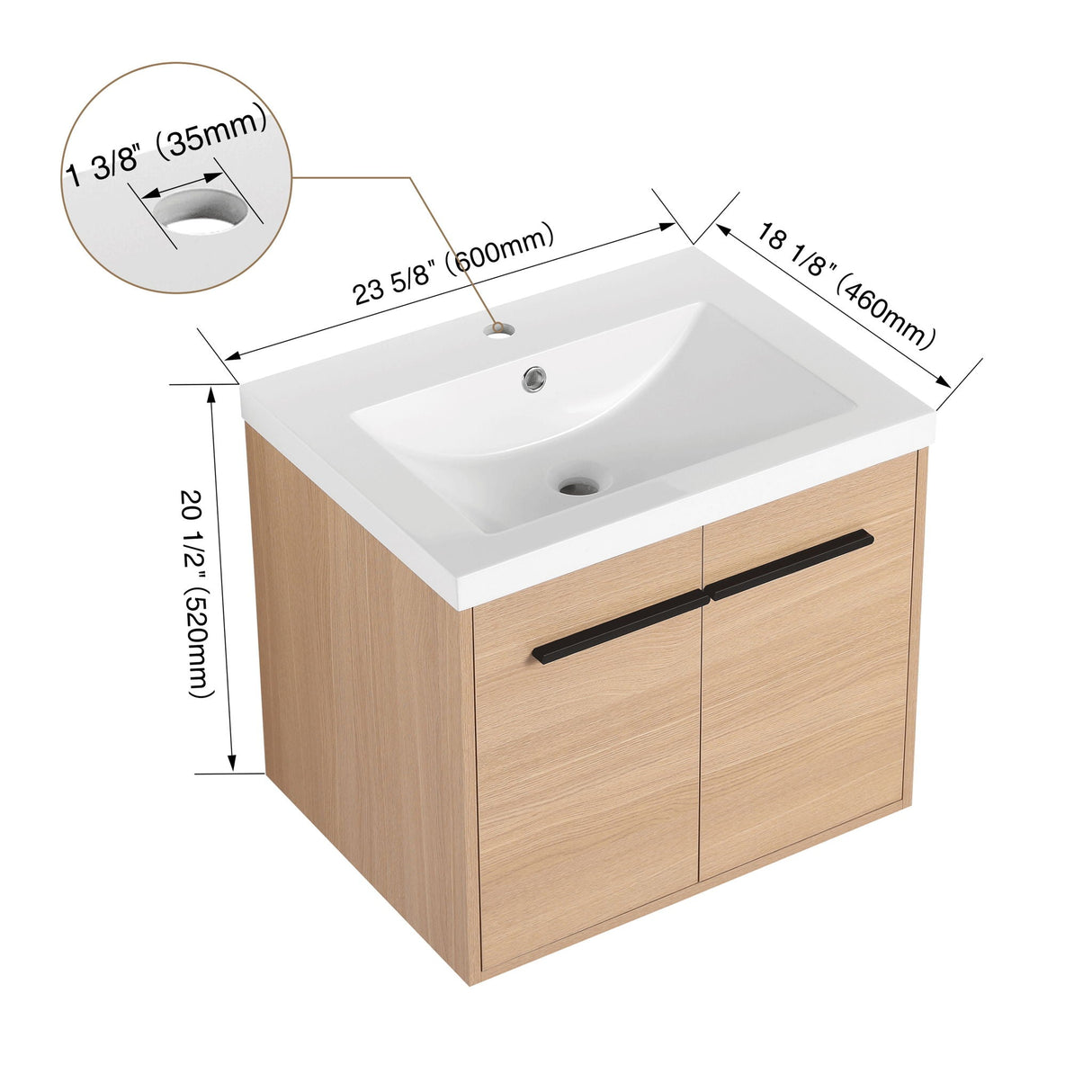 Bathroom Vanity Set With Resin Countertop Sink, 2 Doors by Couch.com