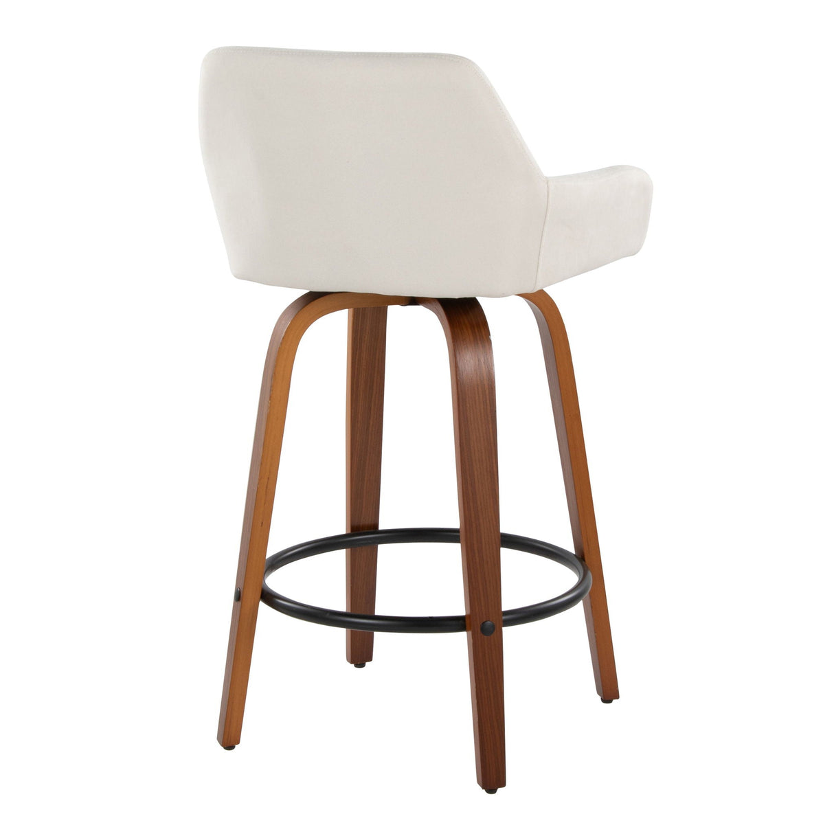 Daniella - Contemporary Fixed Height Counter Stool With Swivel With Round Footrest (Set of 2) by Couch.com