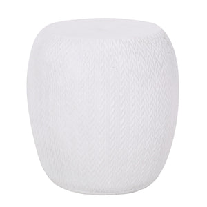 Outdoor Lightweight Concrete Side Table - Antique White