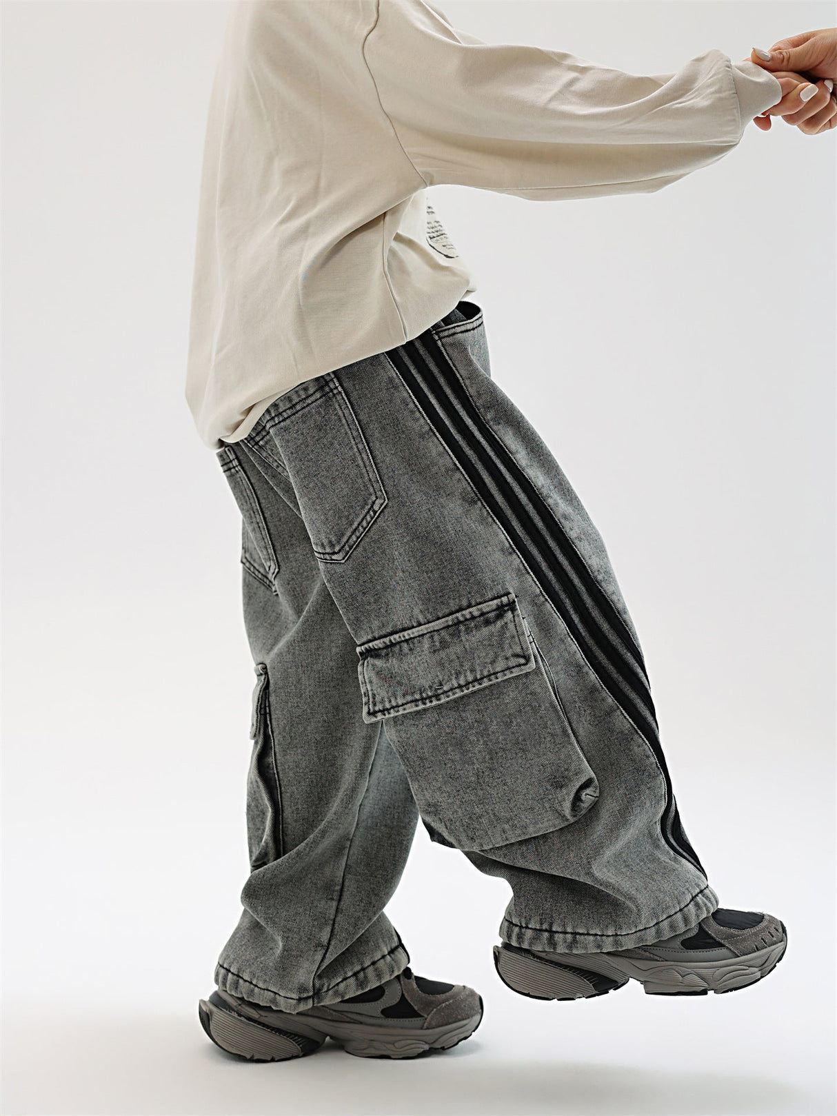 Autumn And Winter New Children Fleece Padded Jeans Warm