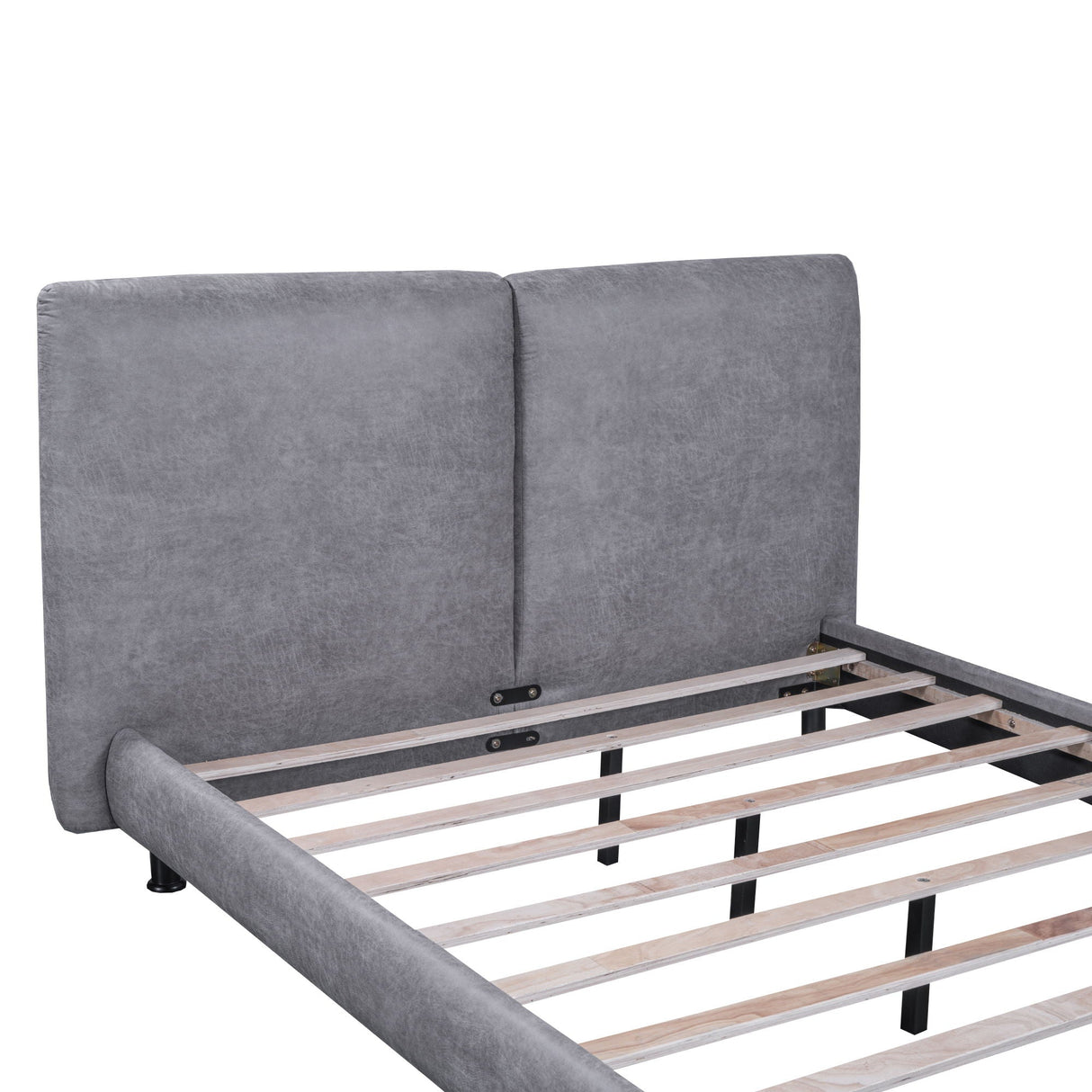 Upholstered Platform Bed With 2 Large Headrests And Thick by Couch.com