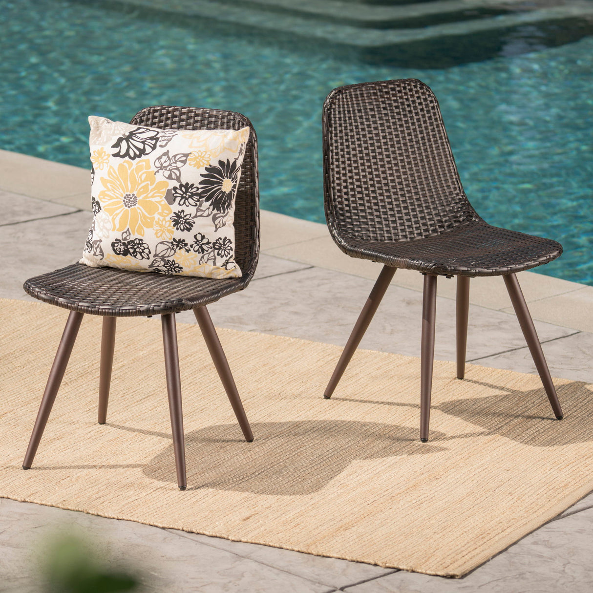 Dreamweaver - Outdoor Dining Chair With Powder Coated Legs (Set of 2) - Brown by Couch.com