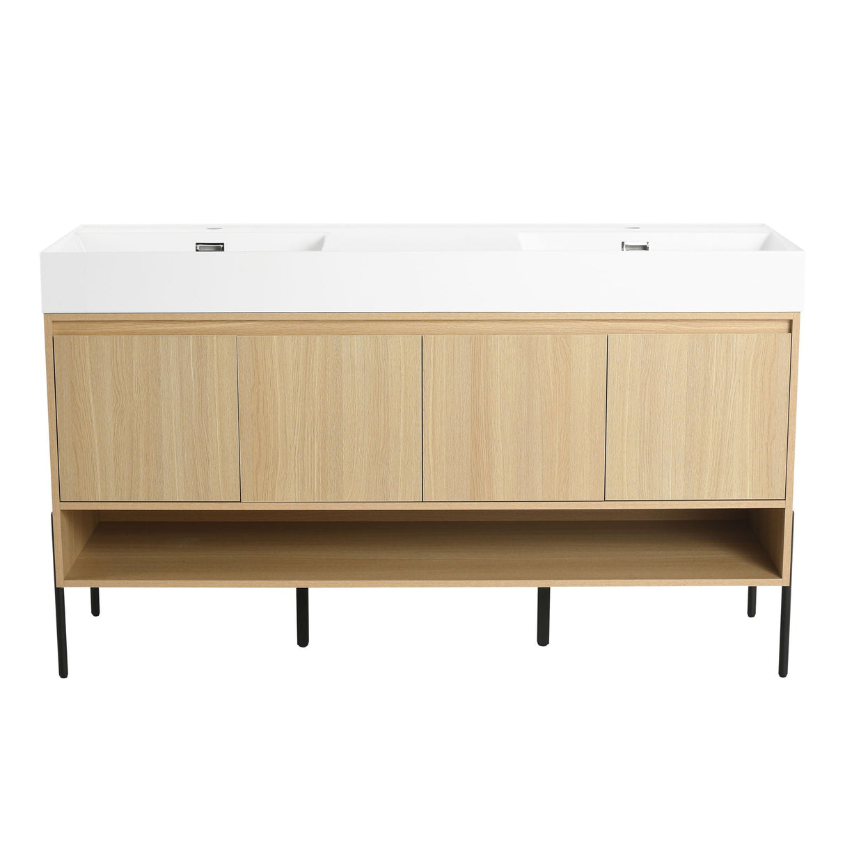 Modern Bathroom Vanity Combo With Single Resin Sink And Storage Cabinet by Couch.com