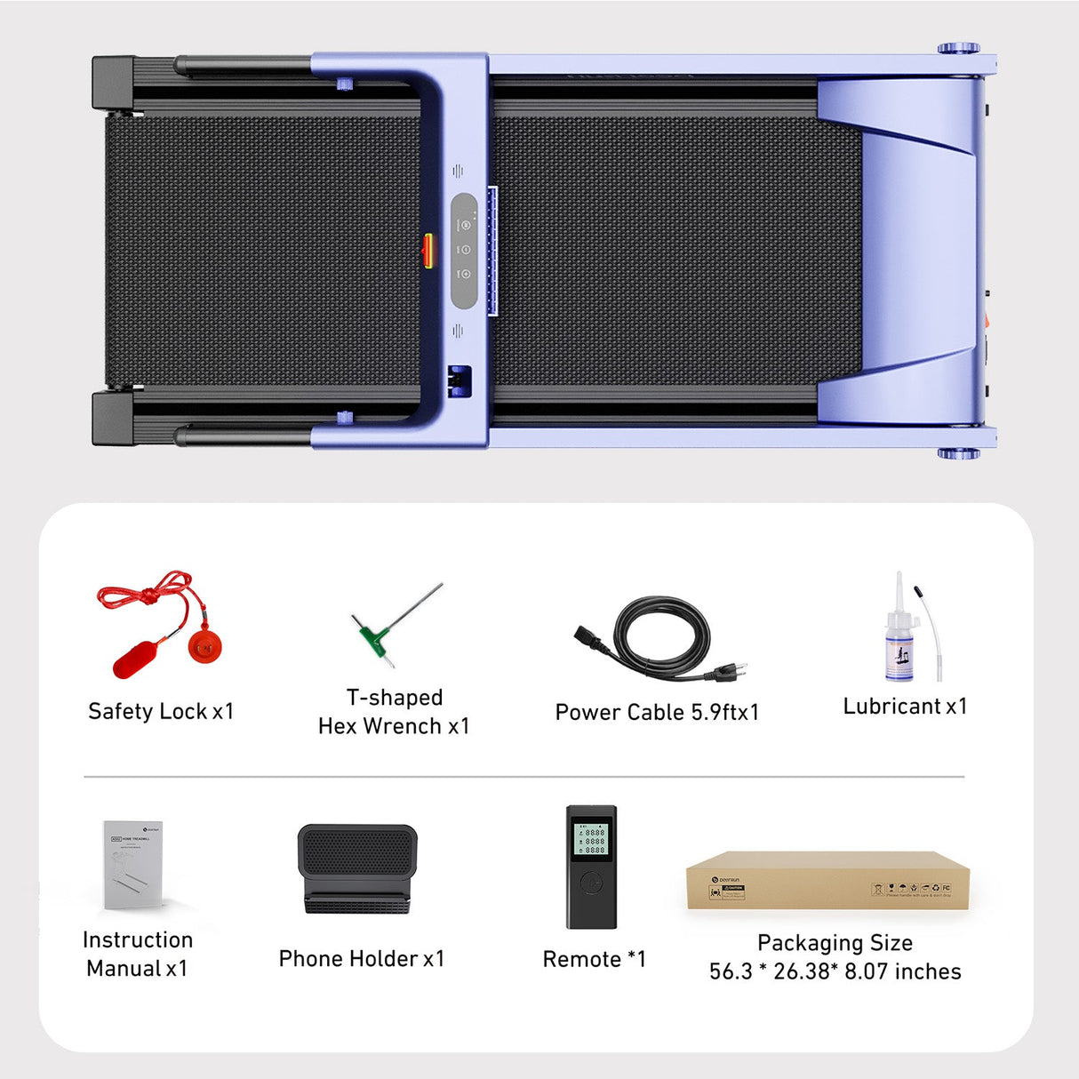 DeerRun A1 Series 6% Incline Foldable Treadmill——Upgraded Chip & NFC Support | 300Lbs-350Lbs, 7.5mph-10mph