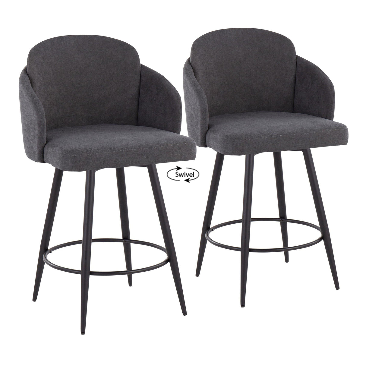 Dahlia - Contemporary Fixed Height Counter Stool With Round Footrest (Set of 2) by Couch.com