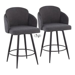 Dahlia - Contemporary Fixed Height Counter Stool With Round Footrest (Set of 2) by Couch.com