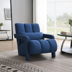 Modern Upholstered Accent Chair, Comfortable Linen Fabric With A Pillow For Living Room by Couch.com