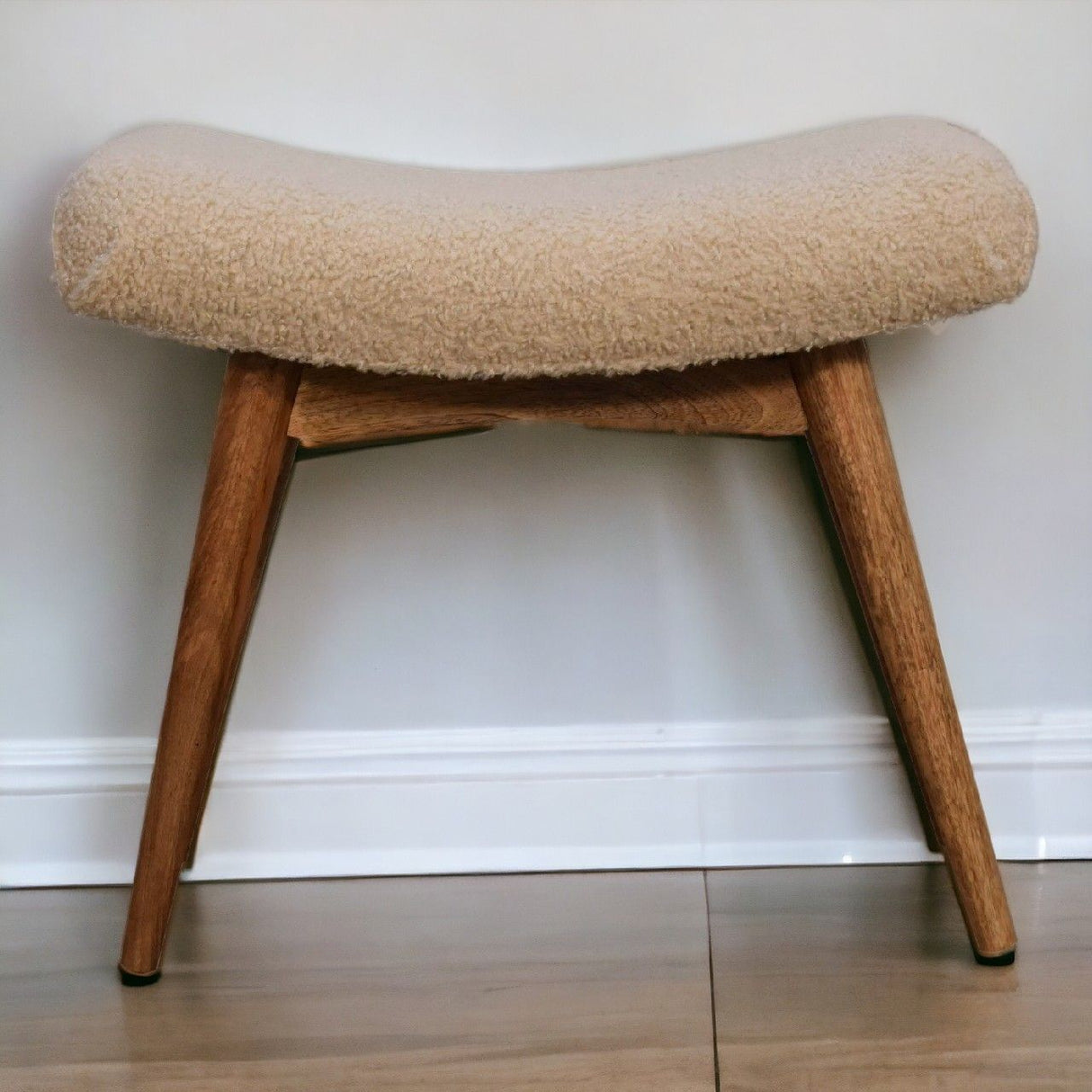 Boucle Curved Bench - Cream by Couch.com