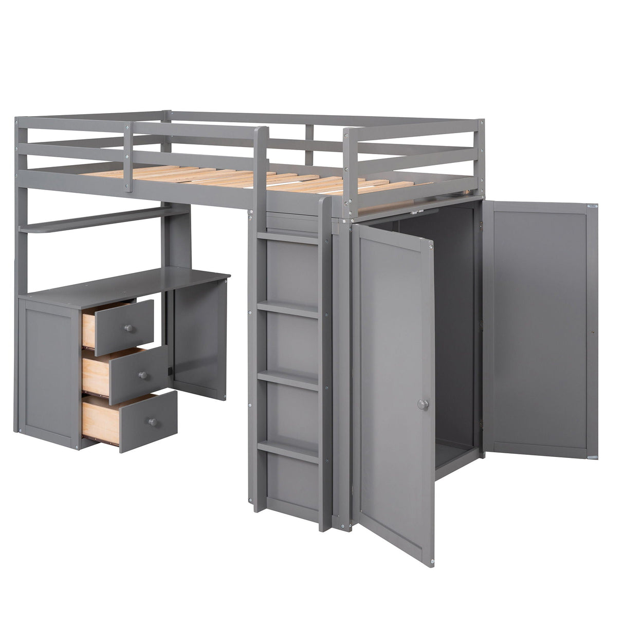 Loft Bed With Drawers, Desk, And Wardrobe by Couch.com